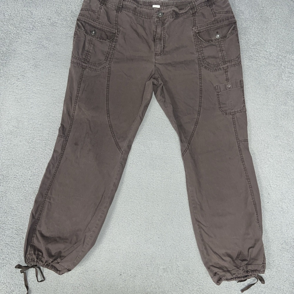 VTG Old Navy Pants Women Sz 20 Brown Cargo Pockets Utility Gorpcore 90s Y2k
